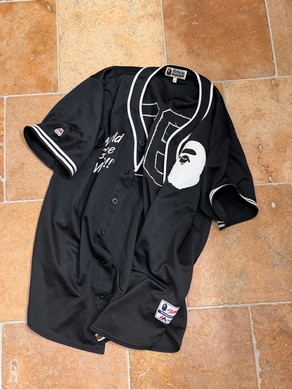 Bape Black & White Baseball Jersey